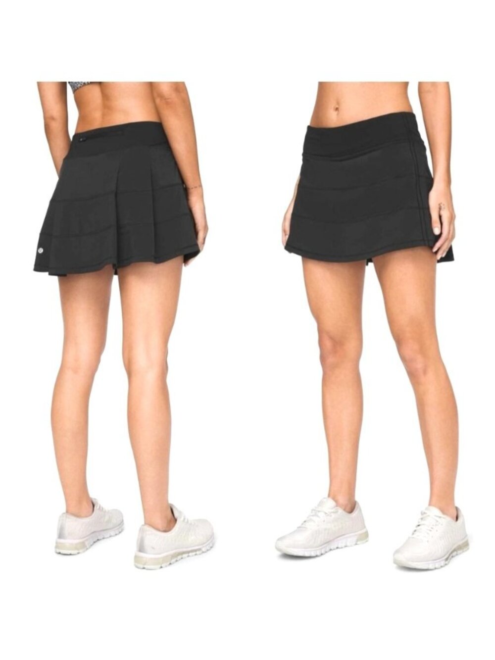 Lululemon Size 6 Black Athletic Skort With Built-In Shorts & Back Zipper Pocket